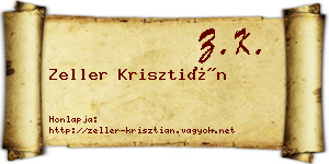 Zeller Krisztián névjegykártya